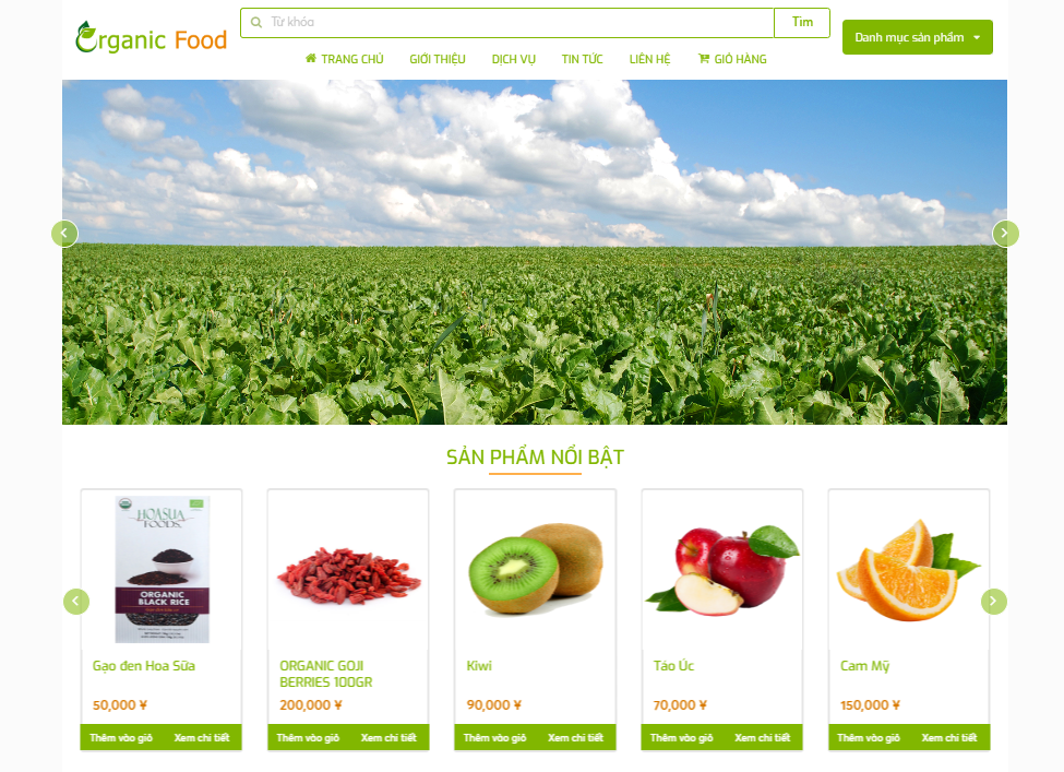 Thiết kế website nông nghiệp